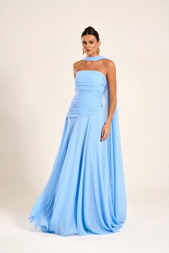 Foto do produto Vestido Longo Azul Serenity Algarve