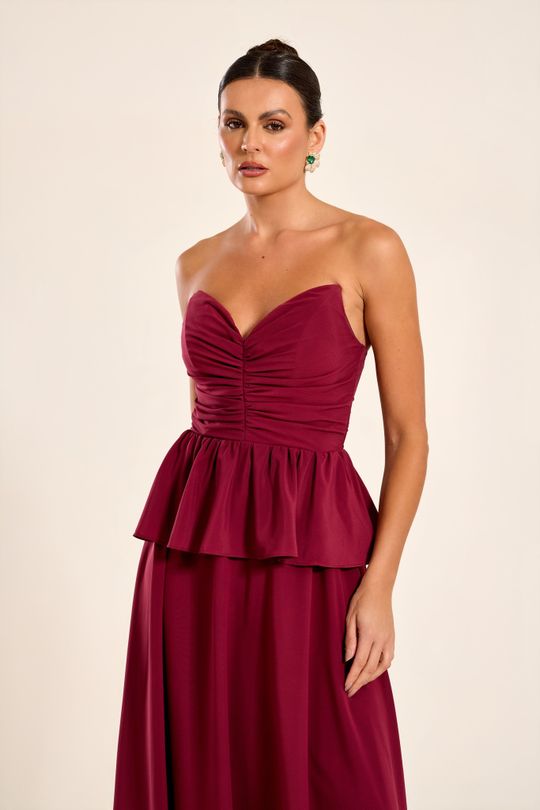 Foto do produto Vestido Longo Marsala Chile 
