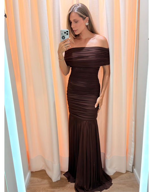 Foto do produto Vestido Longo Marrom Marbella