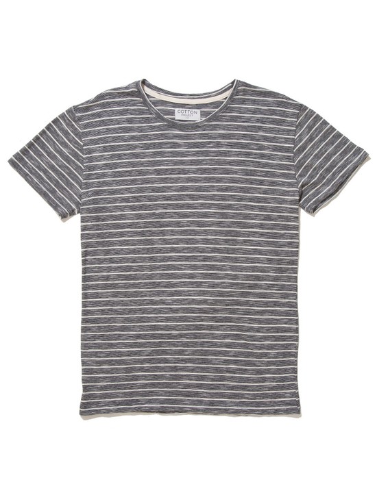 T-Shirt Stripes Cinza-Branco