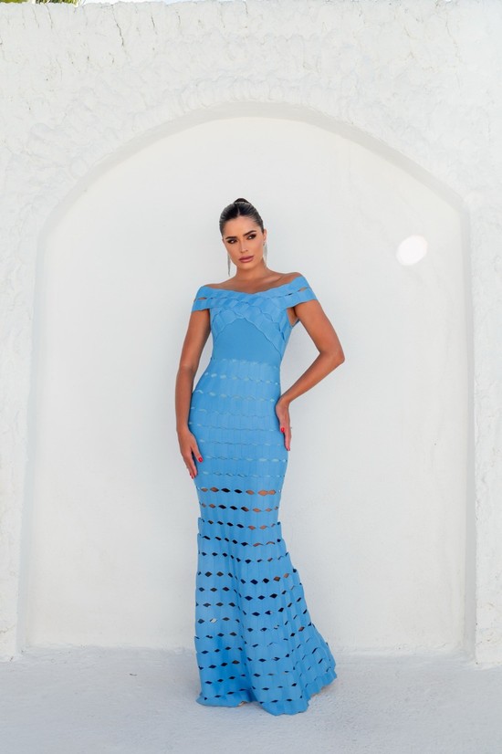 Vestido Bandagem Ana Azul Serenity