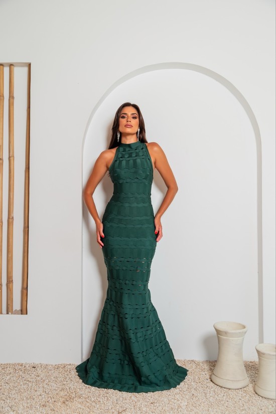 Vestido Bandagem Leona Verde Esmeralda