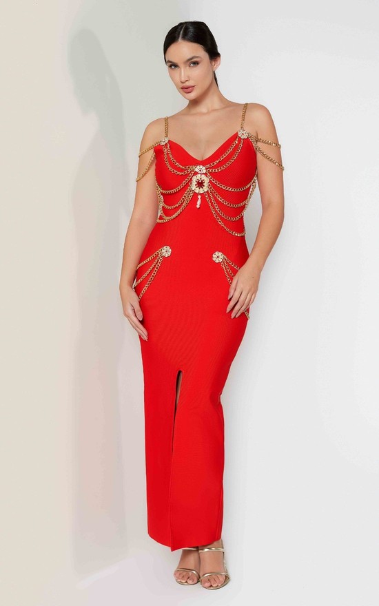 Vestido Bandagem Donatela Vermelho 