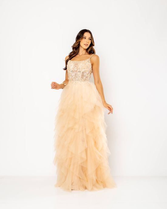 Vestido Longo Amy  Dourado