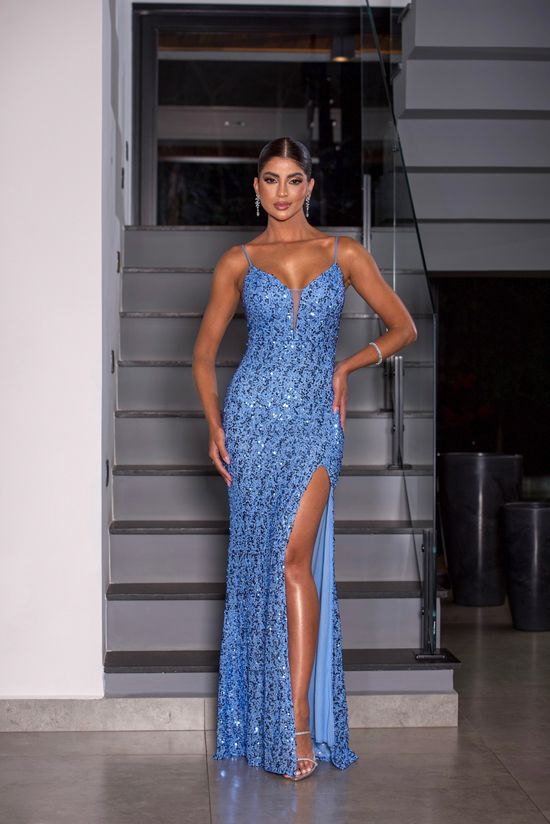 Vestido Longo Orquídea Azul