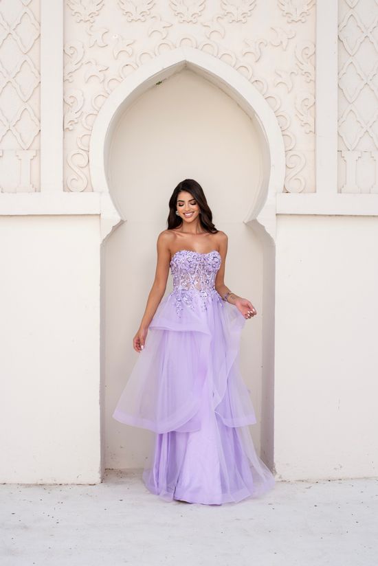 Vestido Longo Maria Cecilia Lilas
