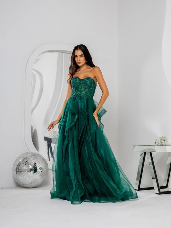 Vestido Longo Carmina Verde Esmeralda