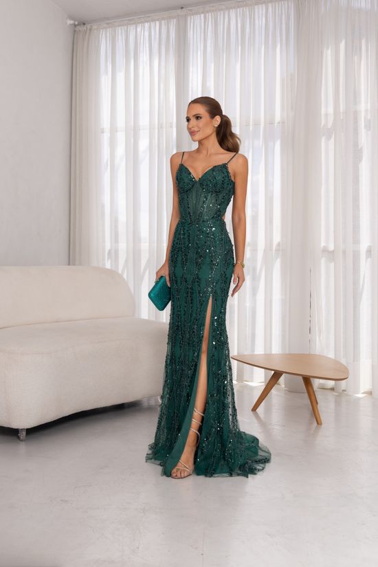 Vestido Longo Gisella Verde Esmeralda
