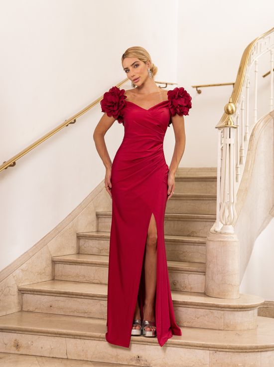 Vestido Longo Tainara  Marsala