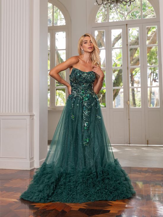 Vestido Longo Lorine Verde Esmeralda