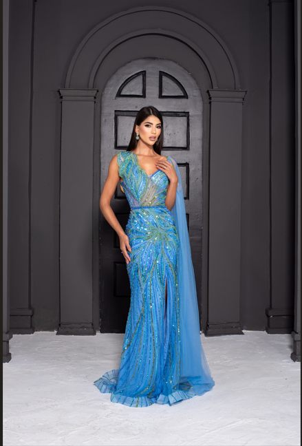 Vestido Longo Maeve Azul Serenity