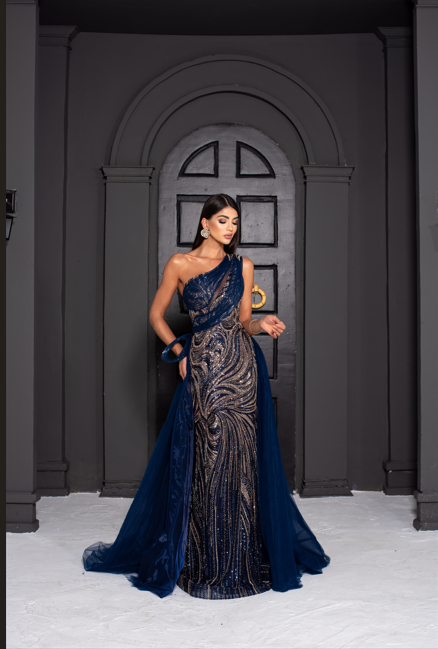Vestido Longo Hadassa Azul Marinho 