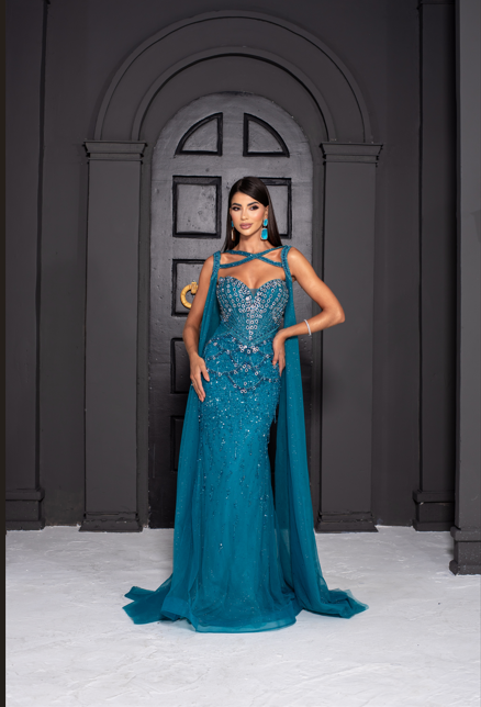 Vestido Longo Lysandra Turquesa