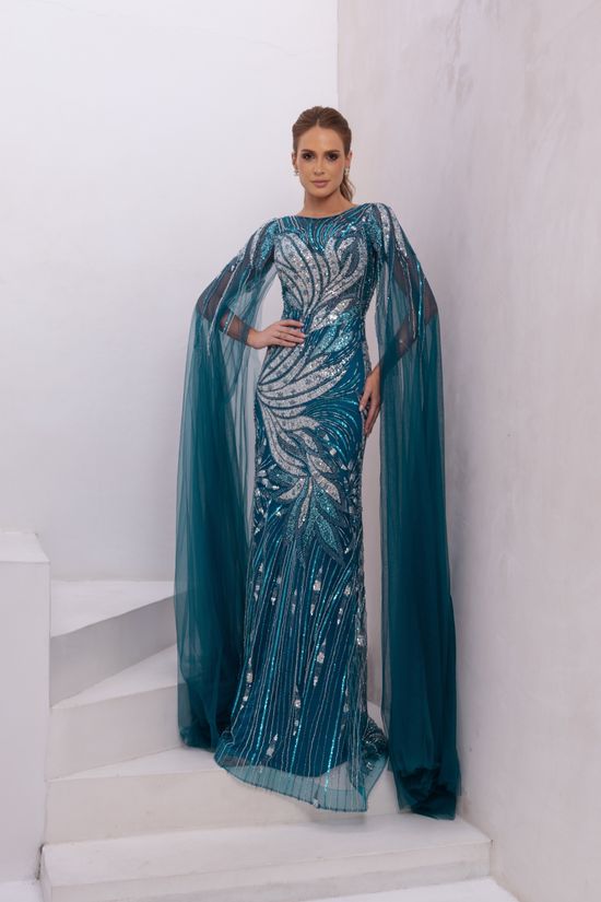 Vestido Longo Monique Turquesa