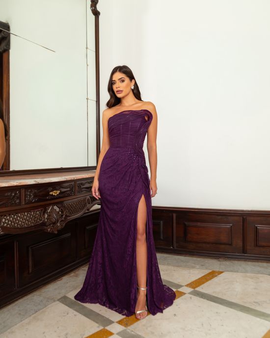 Vestido Longo Calyra Roxo