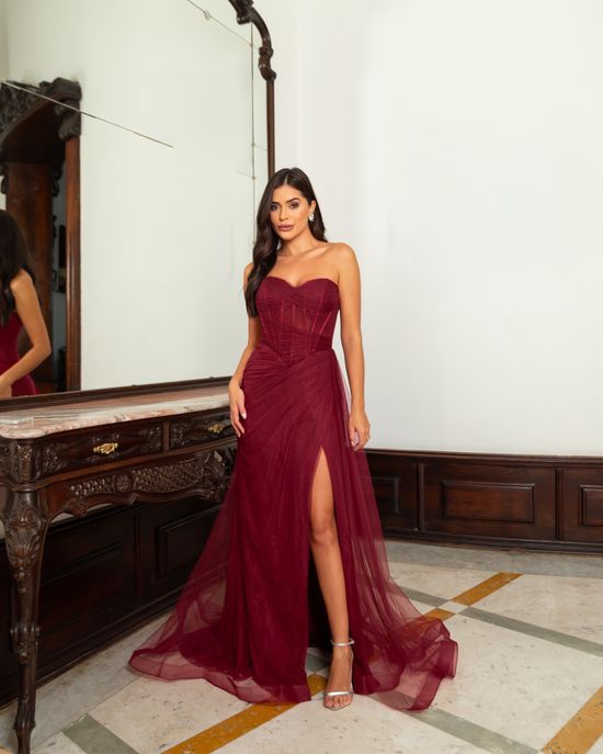 Vestido Longo Sorelle Marsala