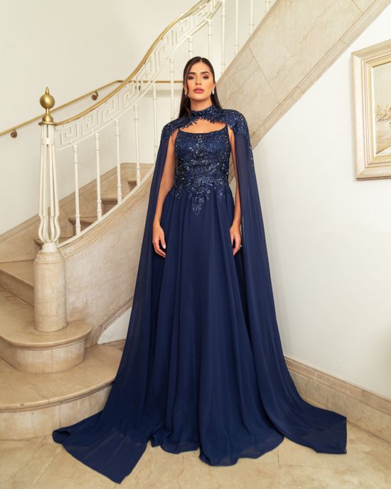 Vestido Longo Nyra Azul marinho 
