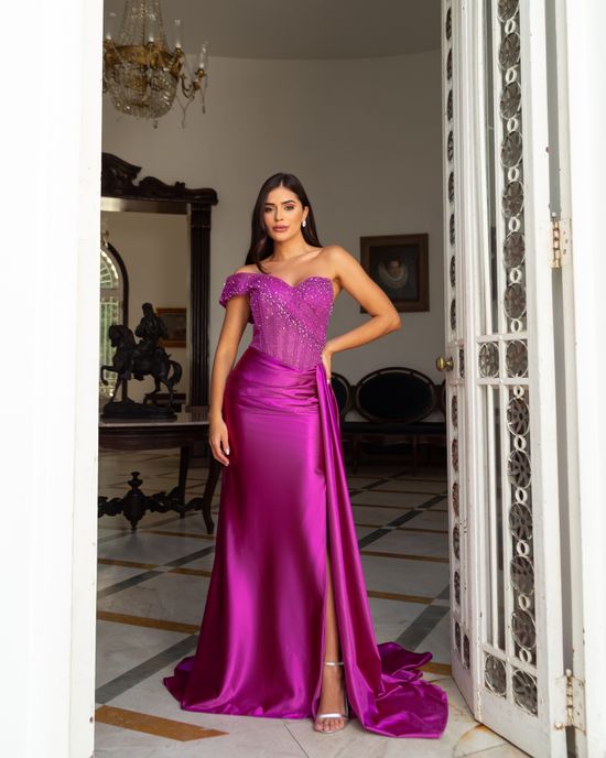 Vestido Longo Elowen Fucsia
