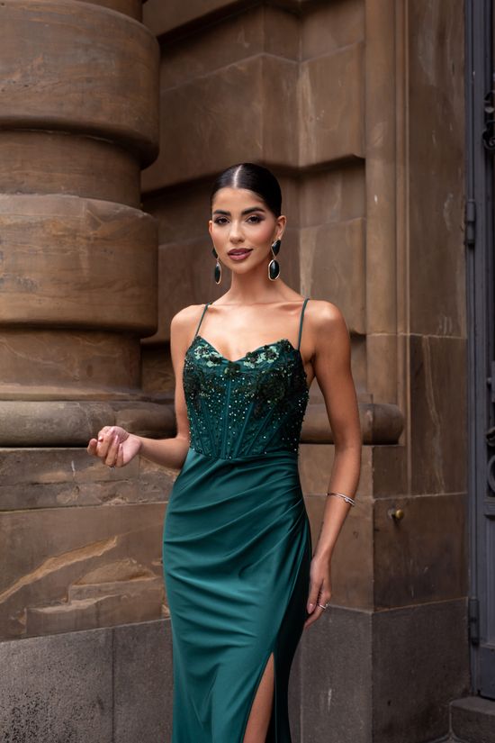 Vestido Longo Taleya Verde Esmeralda 