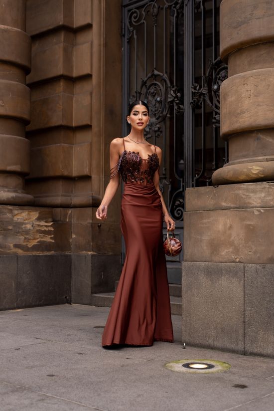 Vestido Longo Kaeliza Marrom 