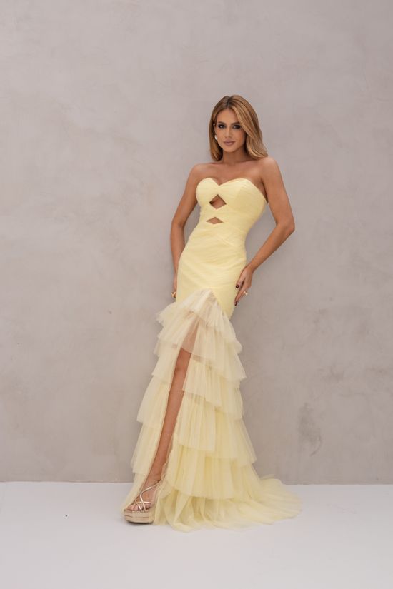 Vestido Longo Avenis Amarelo 