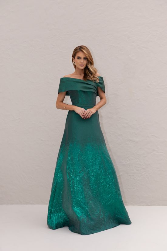BSTH14 Vestido Longo Olyris Verde Esmeralda 