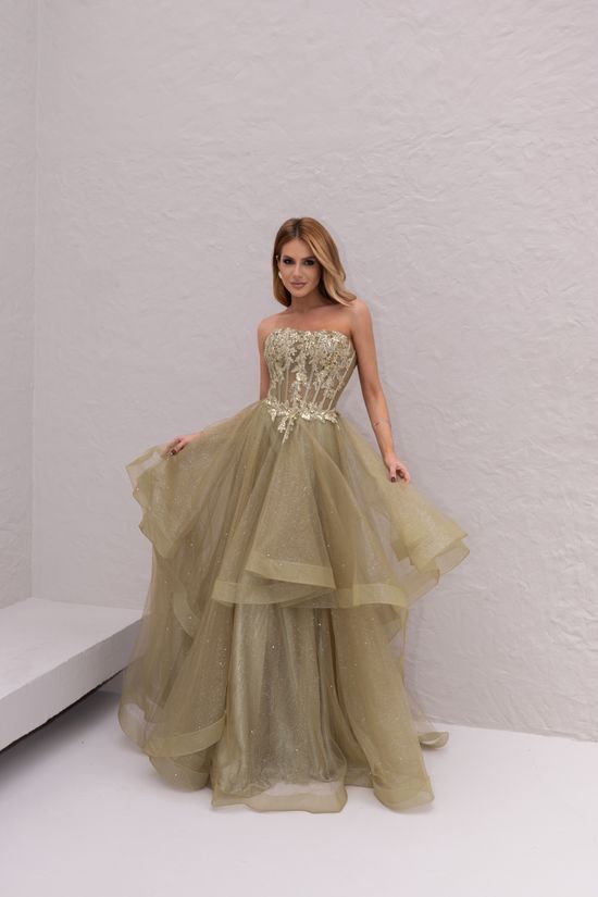Vestido Longo Vessira Verde Oliva 
