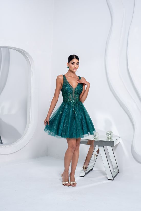 Vestido Curto Odete Verde Esmeralda