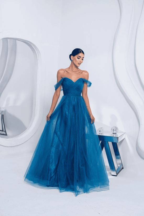 Vestido Longo Lys Turquesa
