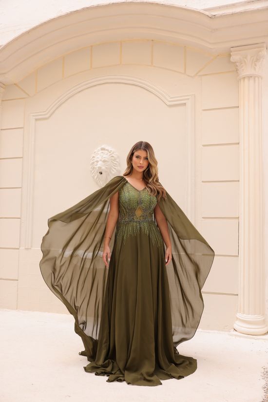 Vestido Longo Seralyn Verde Oliva