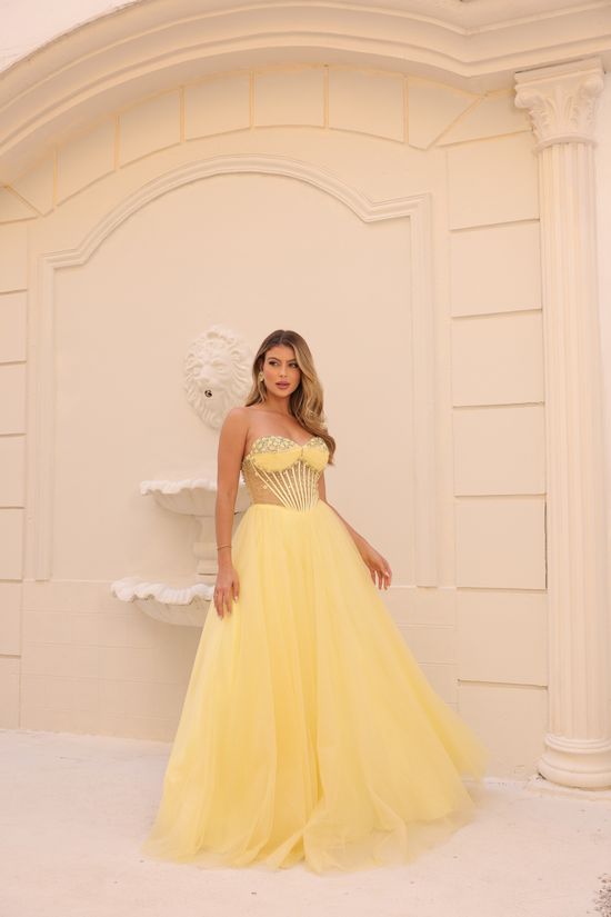Vestido Longo  Marelis Amarelo