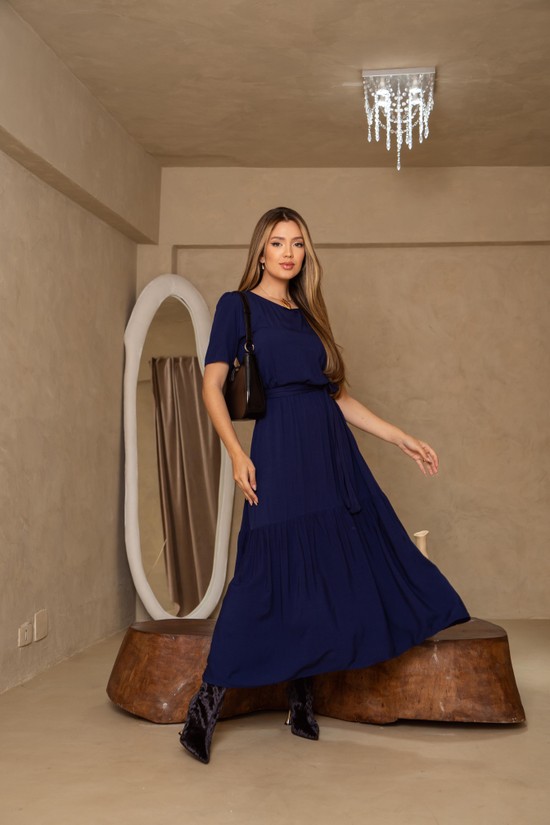 VESTIDO ANGÉLICA - AZUL MARINHO