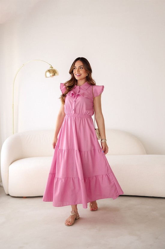 VESTIDO MAITÊ - LINHO - ROSA