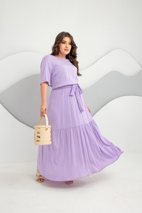 VESTIDO ANGÉLICA - VISCOLINHO - LAVANDA