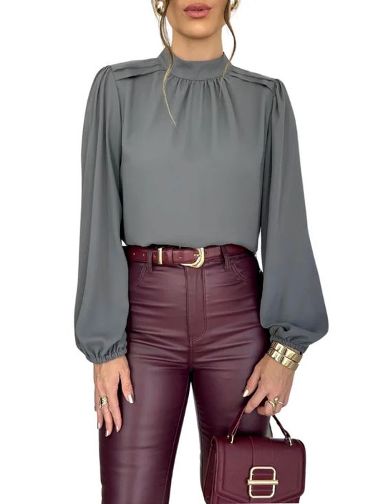 Blusa Gola Diana Cinza Escuro