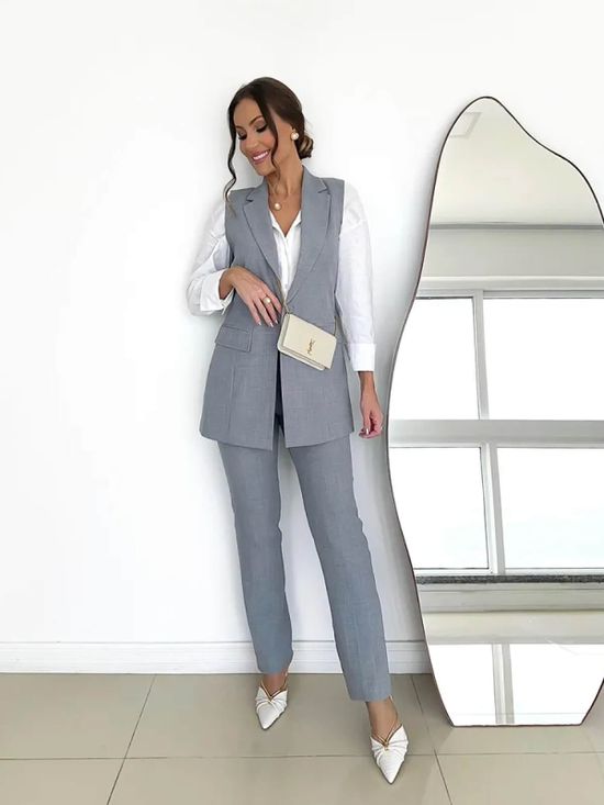 Calça Amalfi Linho New Cinza