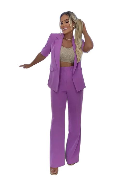 Calça Samira Alfaiataria Lavanda Aberto