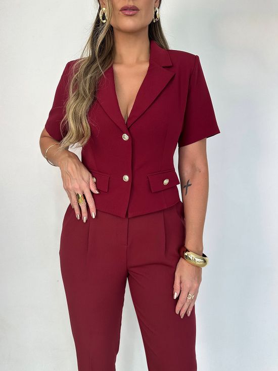 Blazer Cropped Munch Vinho