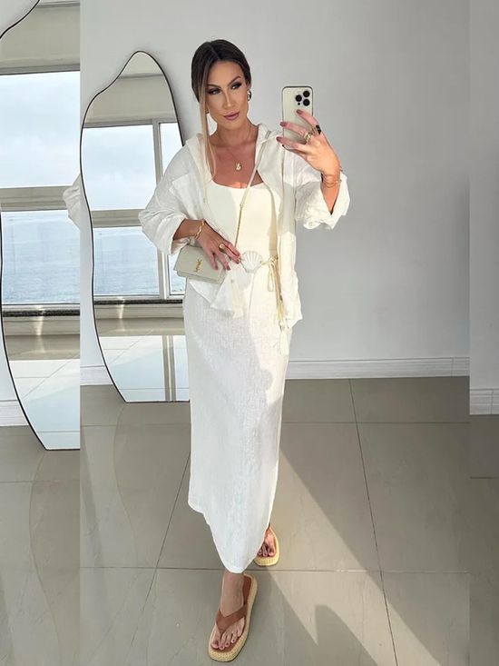 Saia Linho Puro Off White
