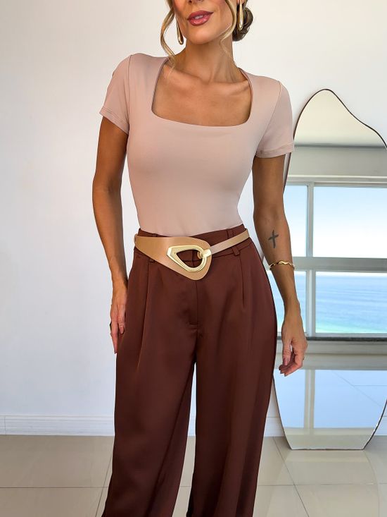 Body Sorrento Com Mangas Nude