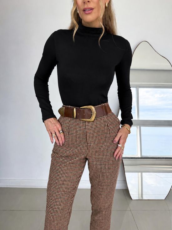 Body Sorrento Manga Longa Preto