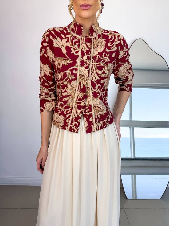 Camisa Estampada Marsala
