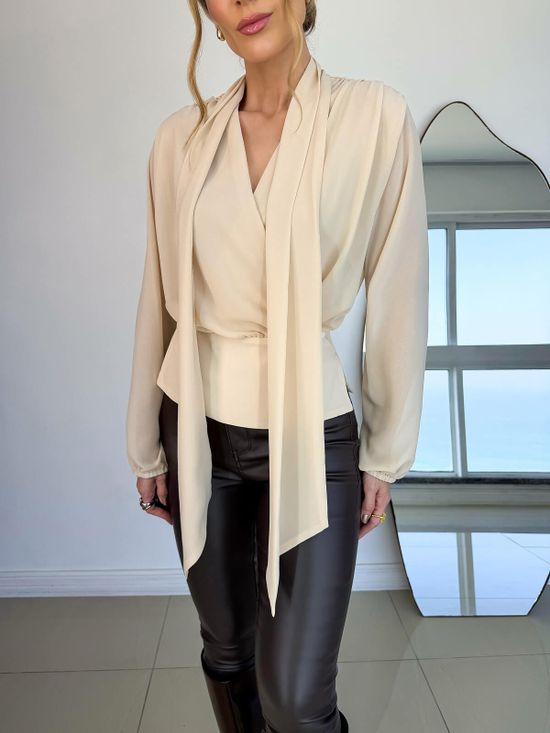 Blusa Echarpe Clarice Marfim