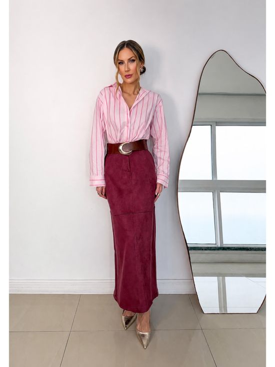 Saia Longa Suede Marsala