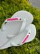 Havaianas Top Branca + Escrita Rosa + Ponto Luz Rosa