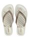 Chinelo Lunielly Strass Bege Redondo