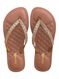 Chinelo Lunielly Strass Marrom Redondo