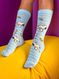 Meia Snoopy Azul Listrada