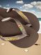 Havaianas Top Cafe + Escrita Dourada + Tucano + Coqueiro