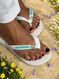 Havaianas Top Branco + Escrita Azul Claro + Concha Glitter